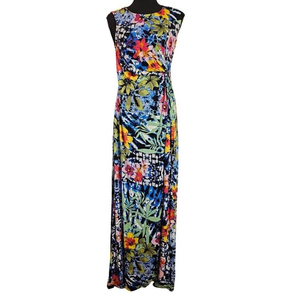 Long & Soft Floral Kate & Mallory Summer Dress Sleeveless w/ Side Knot Detail S - Picture 1 of 5